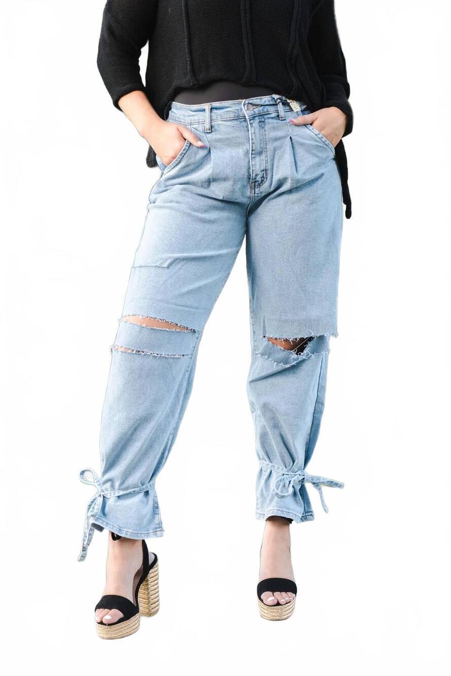 NEW VIBRANT M.I.U ankle tie jeans in denim